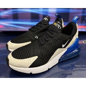 Nike Air Max 270 Black White Blue 943345-050 Youth sneakers size 7Y